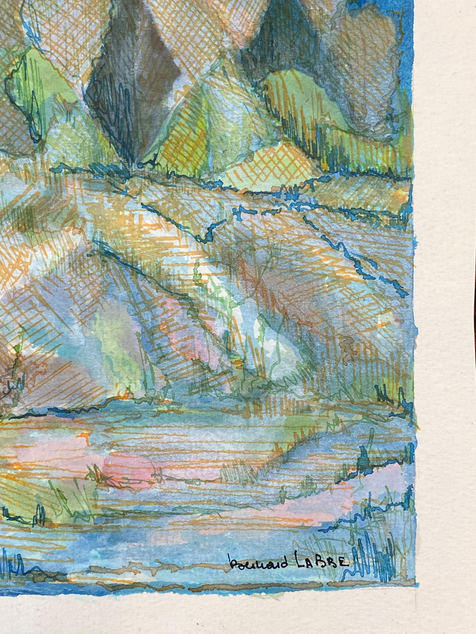 1950's French Modernist/ Cubist Painting Signed, French Landscape, 1950 - 3