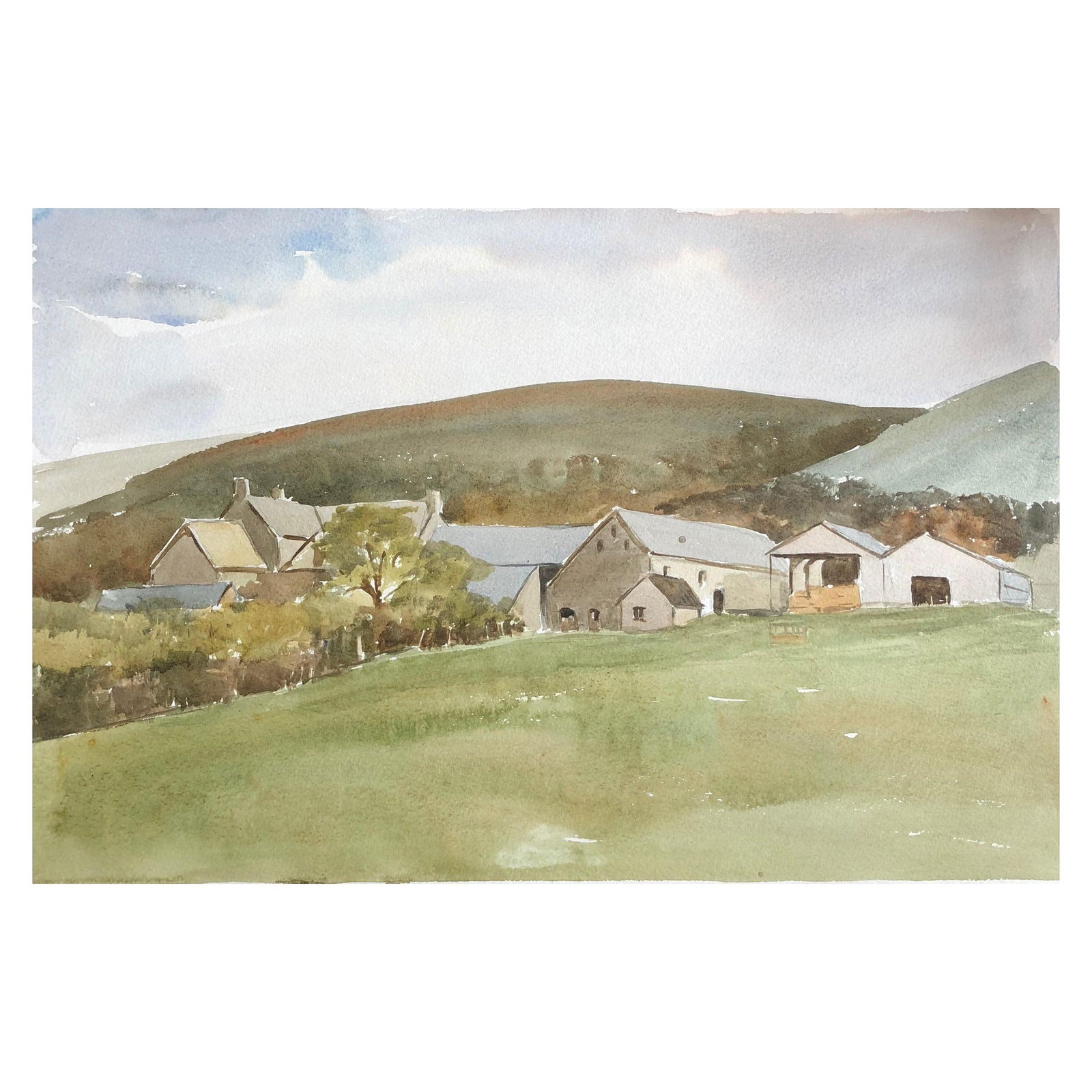 Old Farm Buildings at Carrog, Original British Watercolour Painting, circa 1990 (1 of 11)