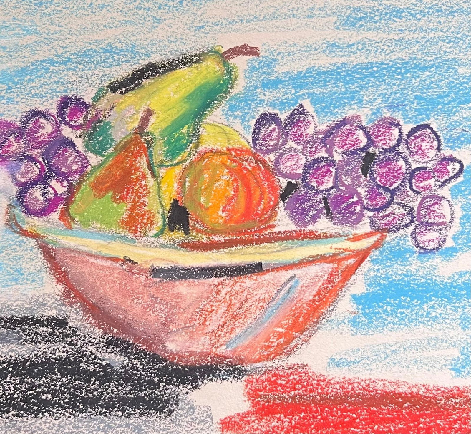 Akos Biro; 20th Century French Expressionist Bright Still Life Fruit Bowl Grapes and Pears (1 of 6)
