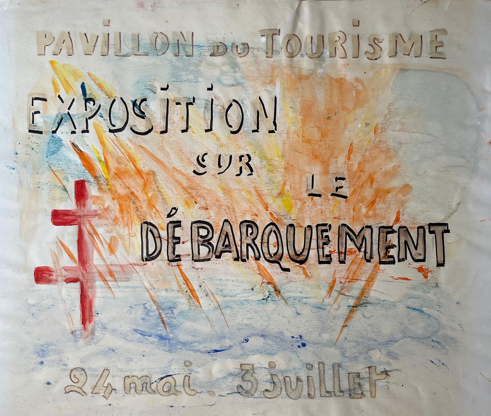 Anne Marie Migette Perard; French Mid 20th Century Exhibition Poster Study for WWII Normandy (1 of 11)