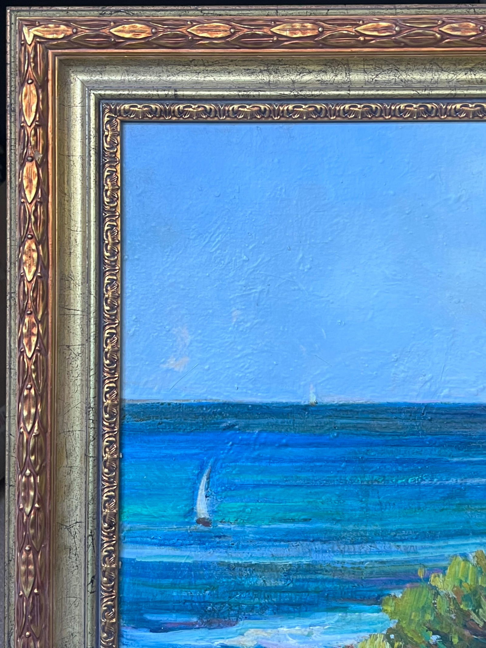 Max Toutain; Côte d'Azur Blue Sea Coastal 20th Century French Post Impressionist Oil Painting - 11
