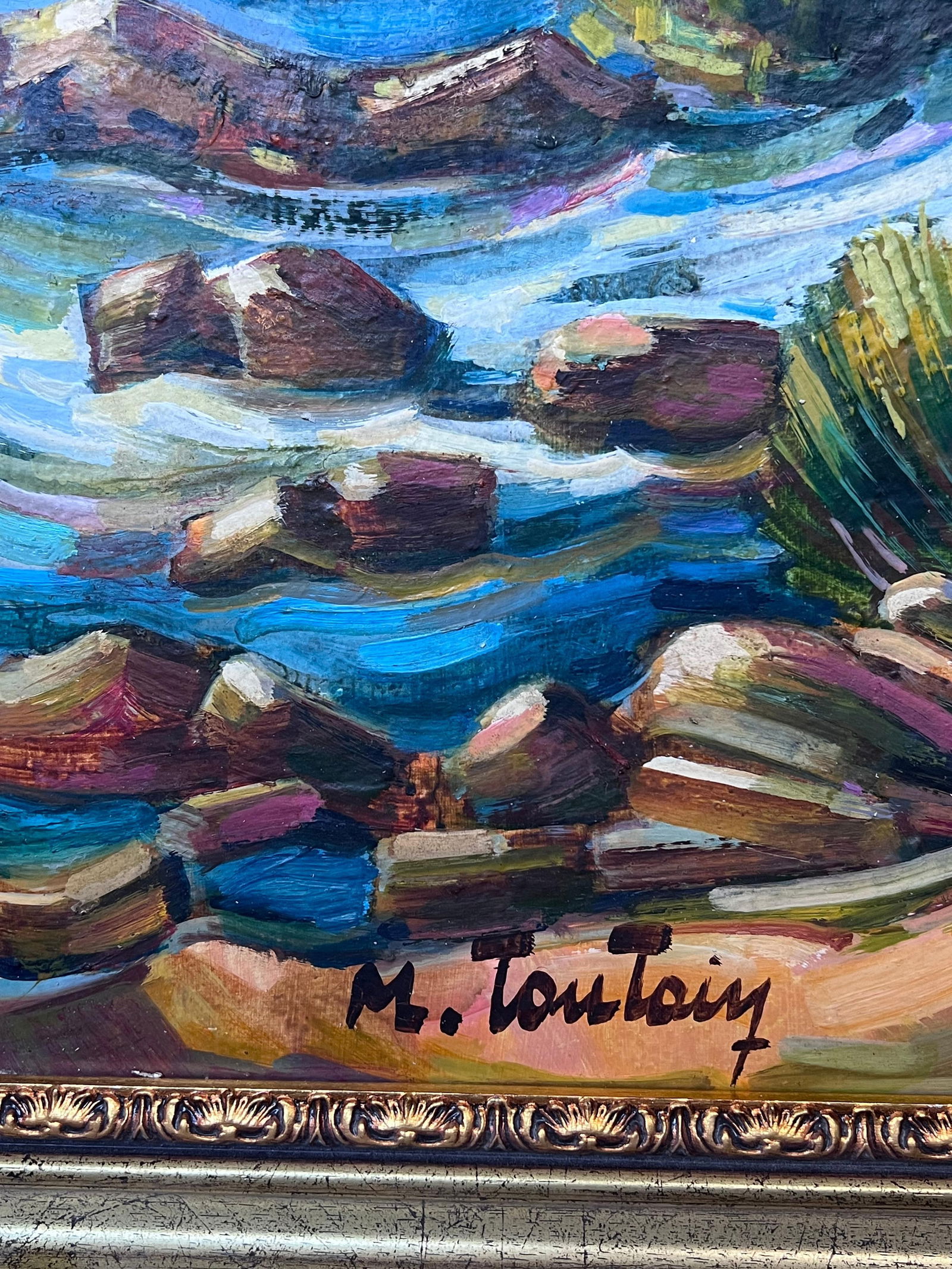 Max Toutain; Côte d'Azur Blue Sea Coastal 20th Century French Post Impressionist Oil Painting - 12