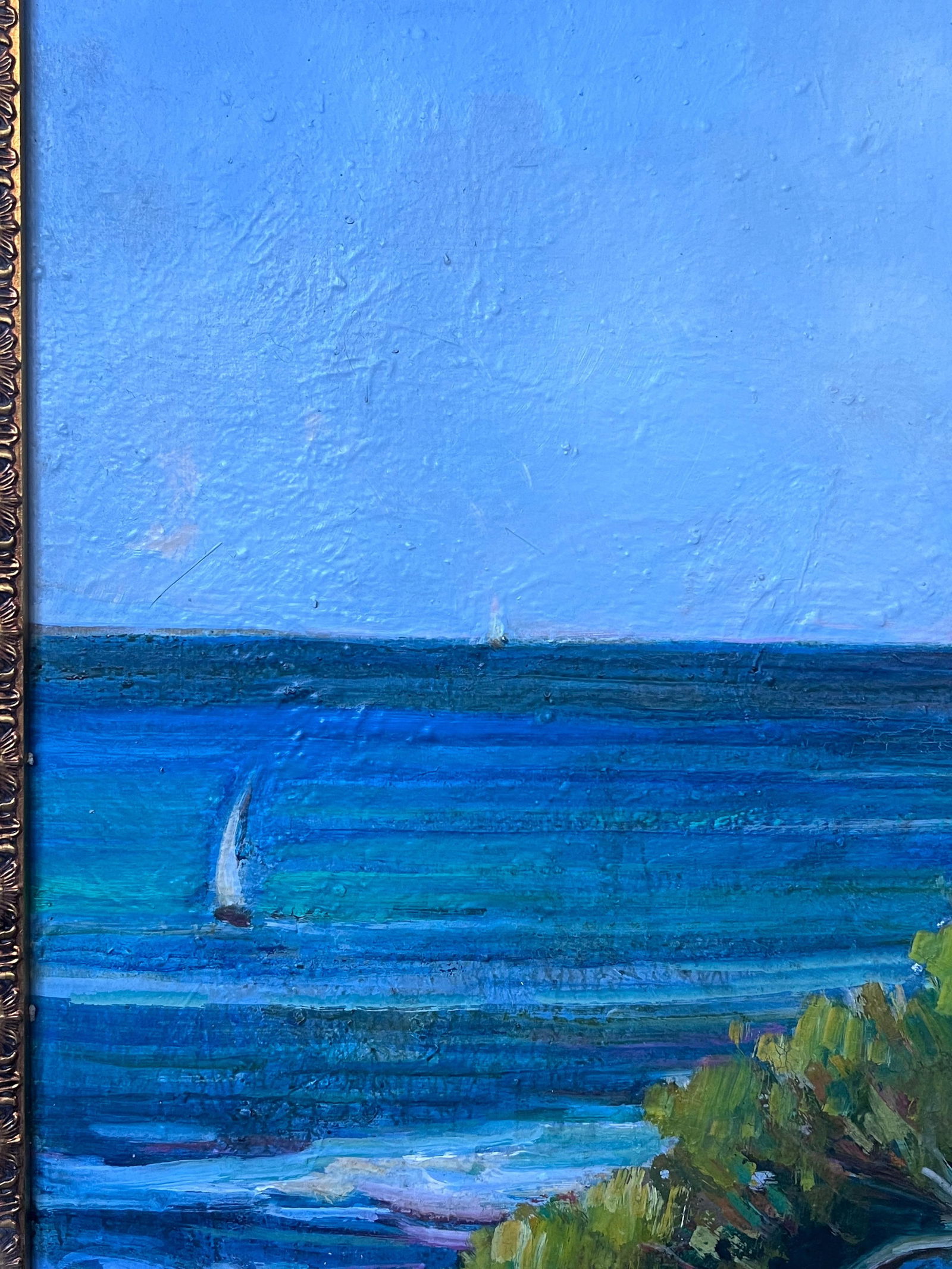 Max Toutain; Côte d'Azur Blue Sea Coastal 20th Century French Post Impressionist Oil Painting - 3