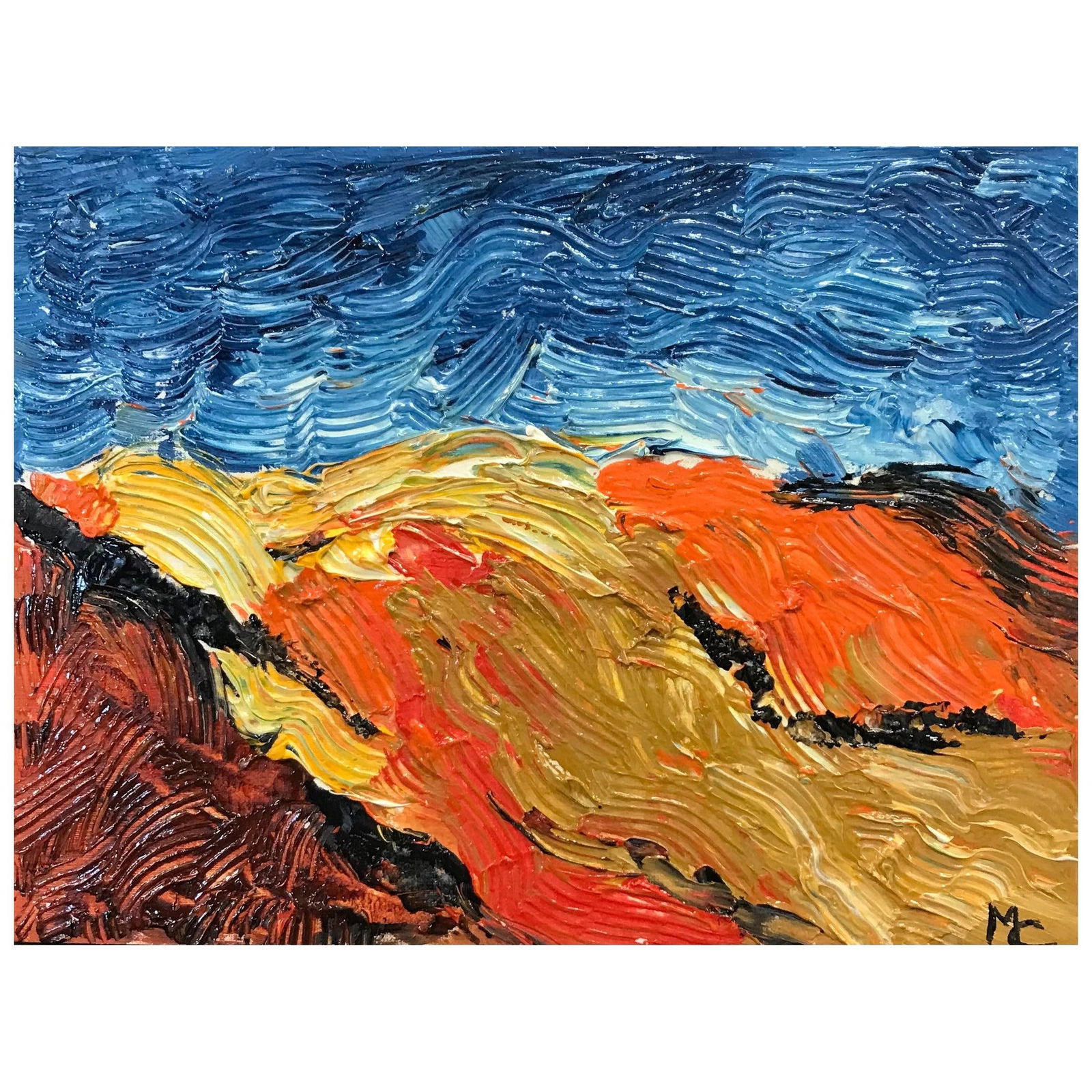 Bright & Colorful French Impressionist Oil Painting, Vibrant Color Landscape, 2000 (1 of 17)