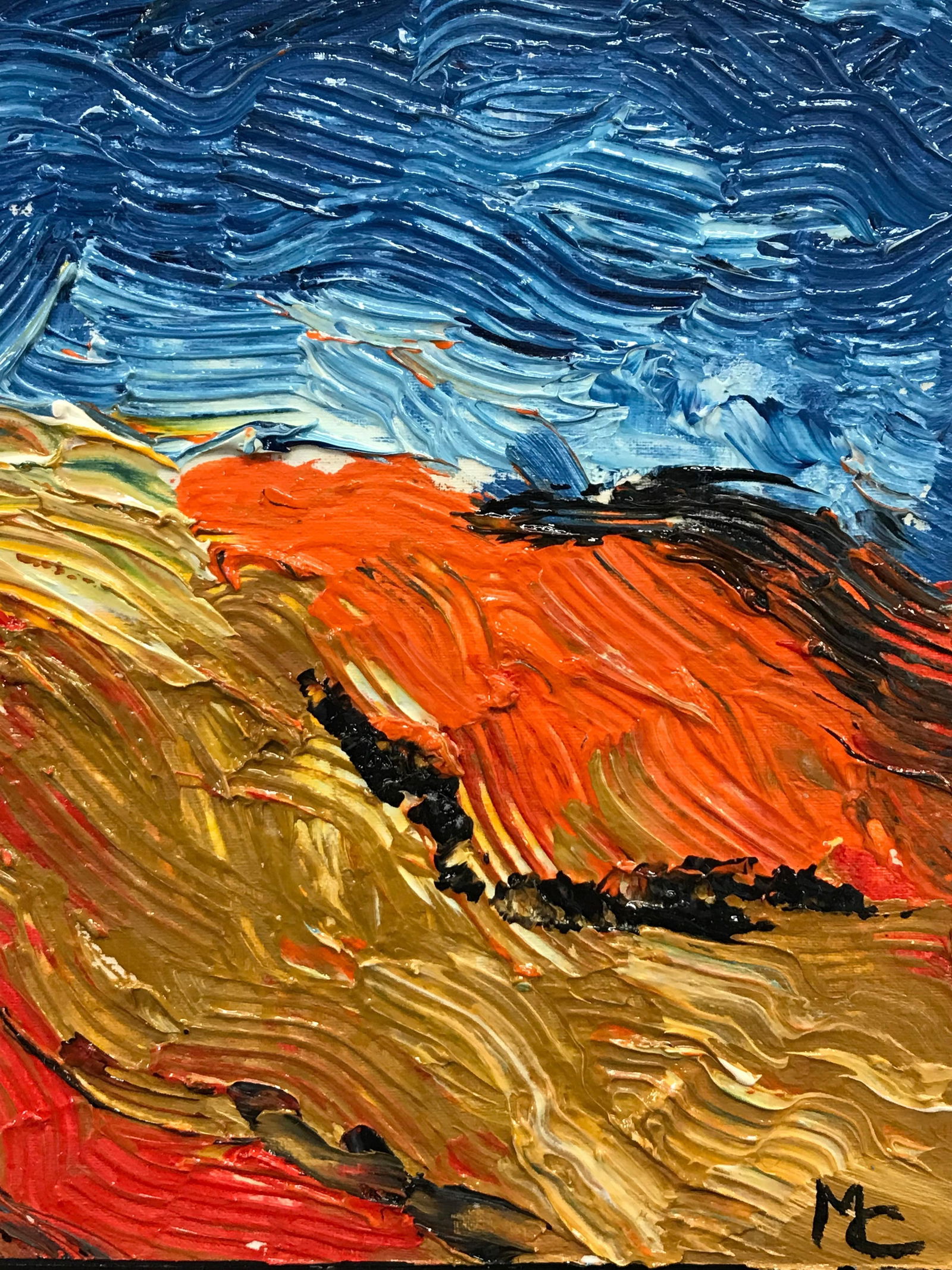 Bright & Colorful French Impressionist Oil Painting, Vibrant Color Landscape, 2000 - 2