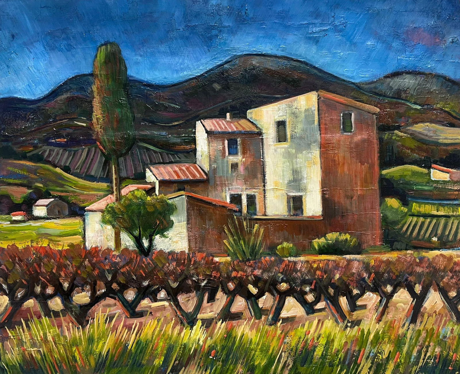 Max Toutain; 20th Century French Modernist Oil Provence Vineyard Old Mas House (1 of 12)