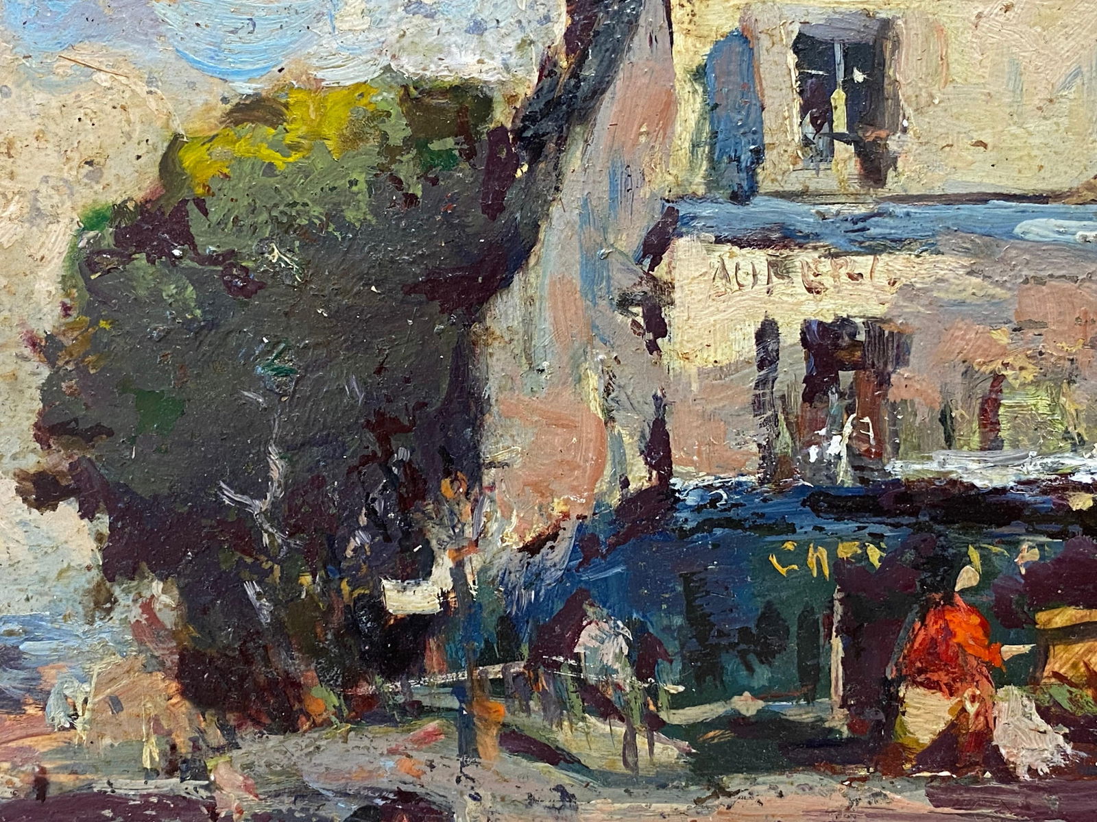 French Impressionist En Plein Air Oil Painting, City Street Scene, 20th Century - 11
