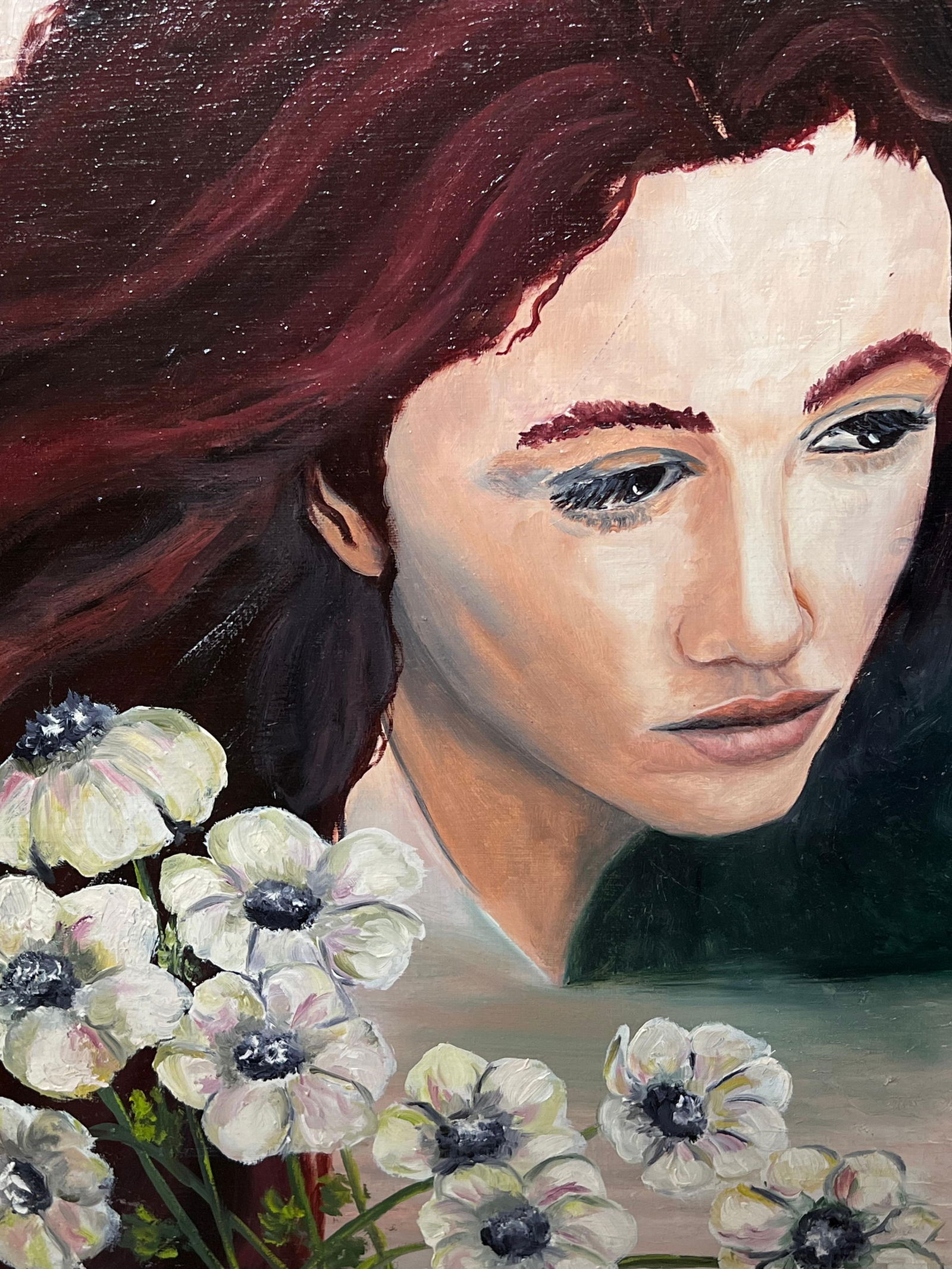 Annie Faure; Unicorns & Female Portrait in Mythological Landscape French Oil Painting - 9