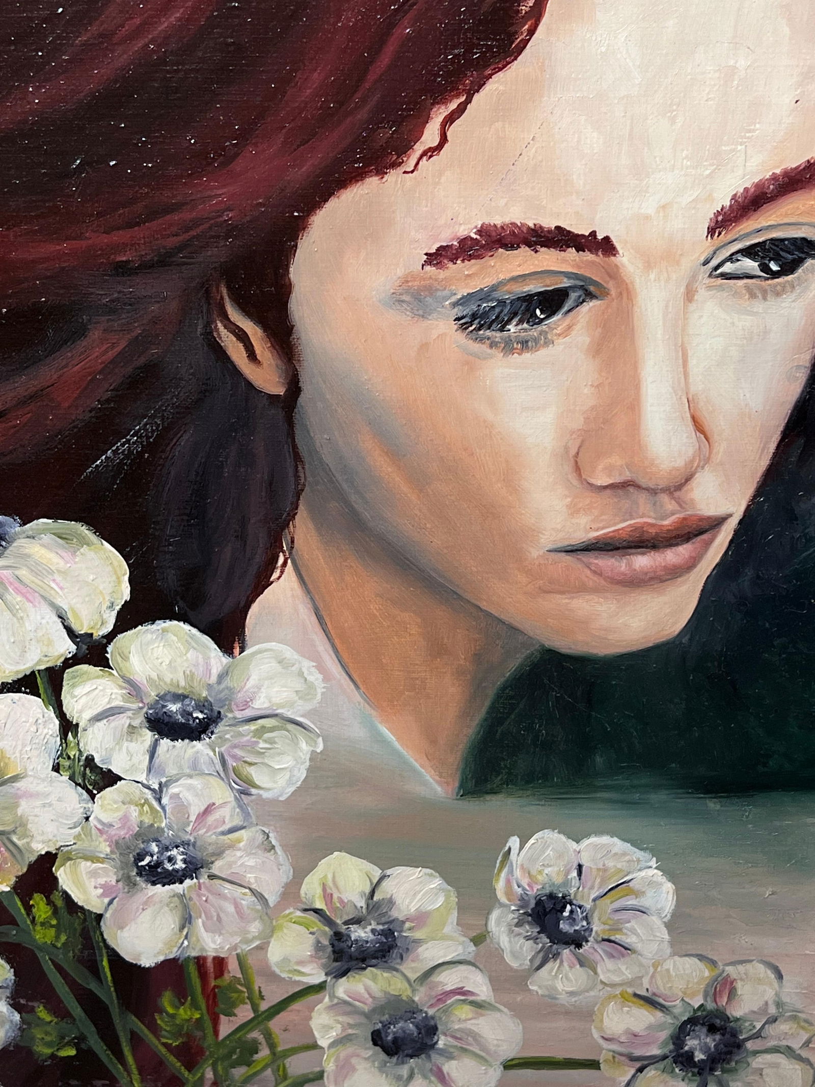 Annie Faure; Unicorns & Female Portrait in Mythological Landscape French Oil Painting - 5