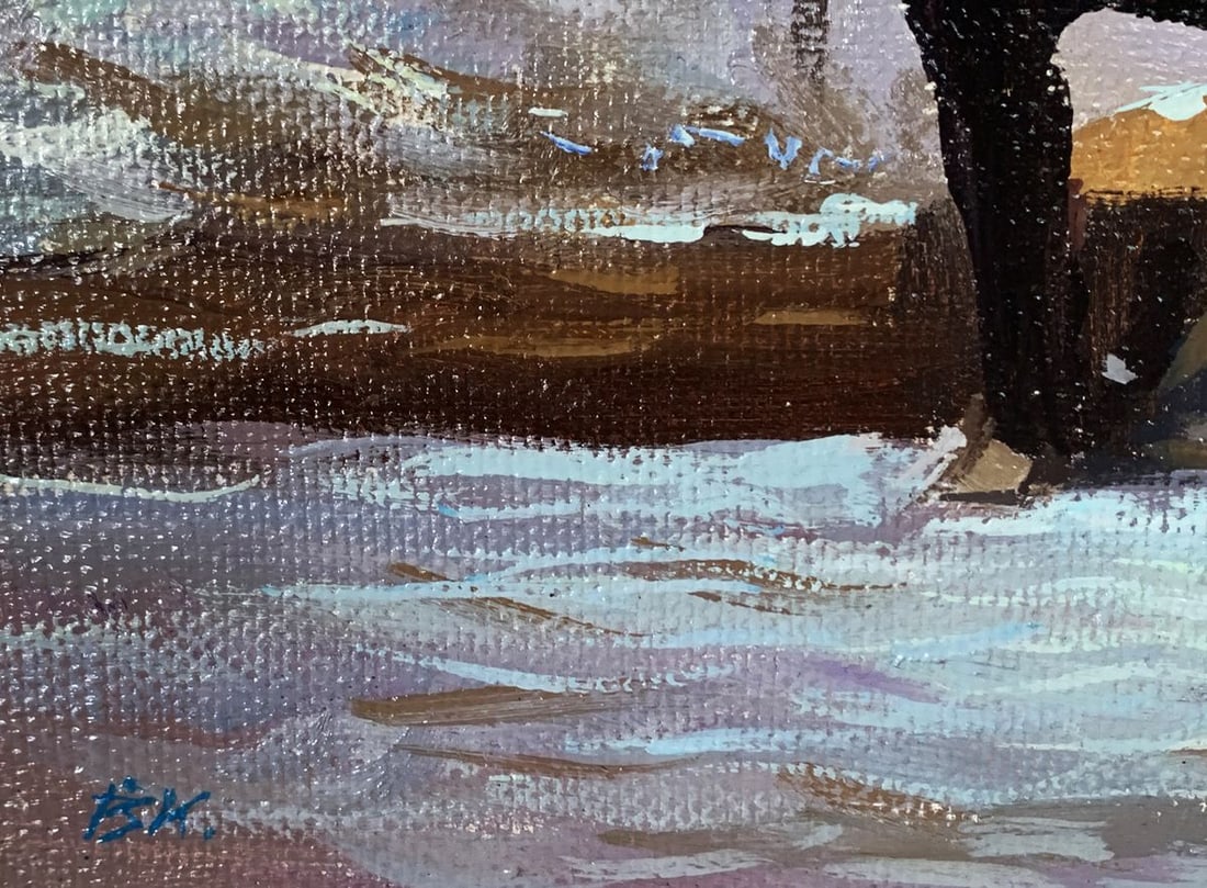 Oil painting Horse in the village Unknown artist - 6