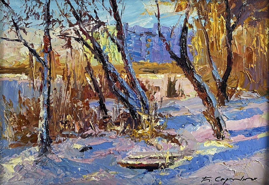 Oil painting In the winter forest Boris Serdyuk - 3