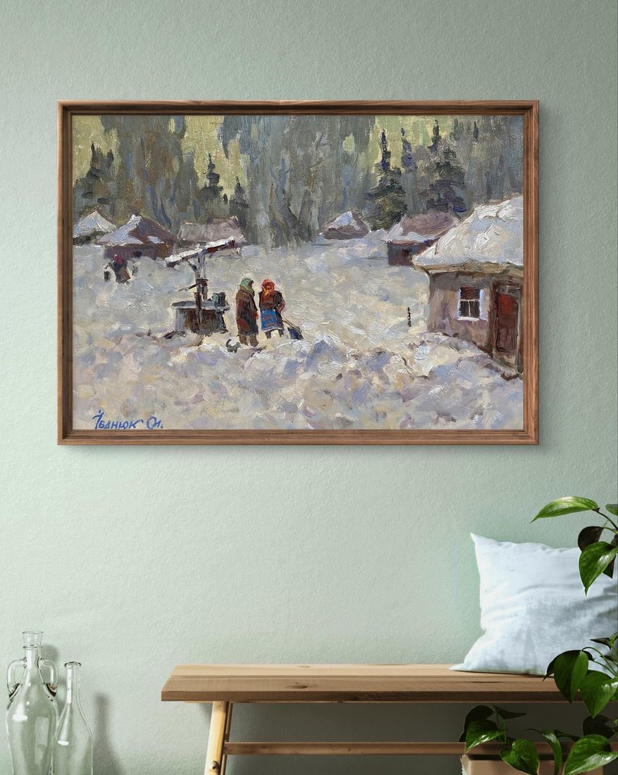 Oil painting Discussion of village rumors Oleksiy Ivanyuk - 2
