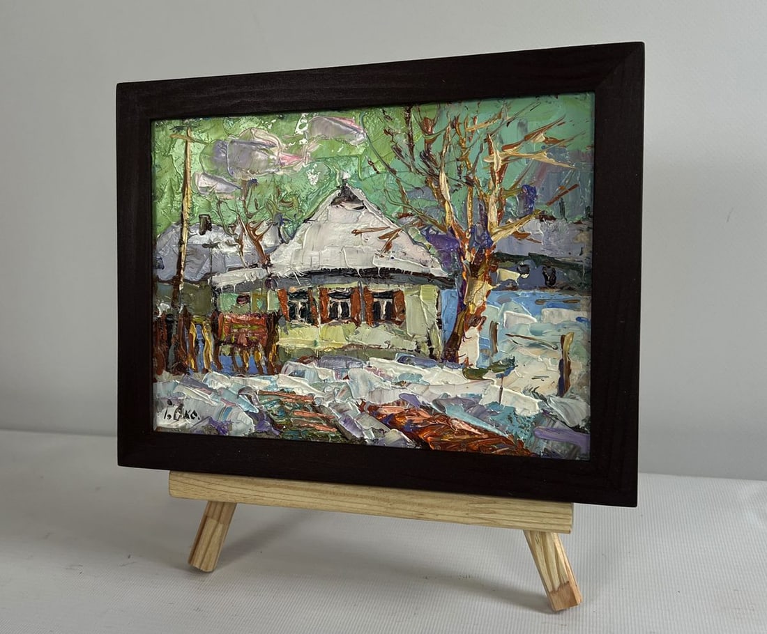 Oil painting Saturday winter day Oksana Kalenyuk - 2