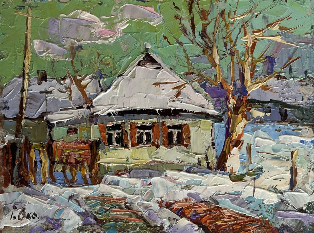 Oil painting Saturday winter day Oksana Kalenyuk - 3