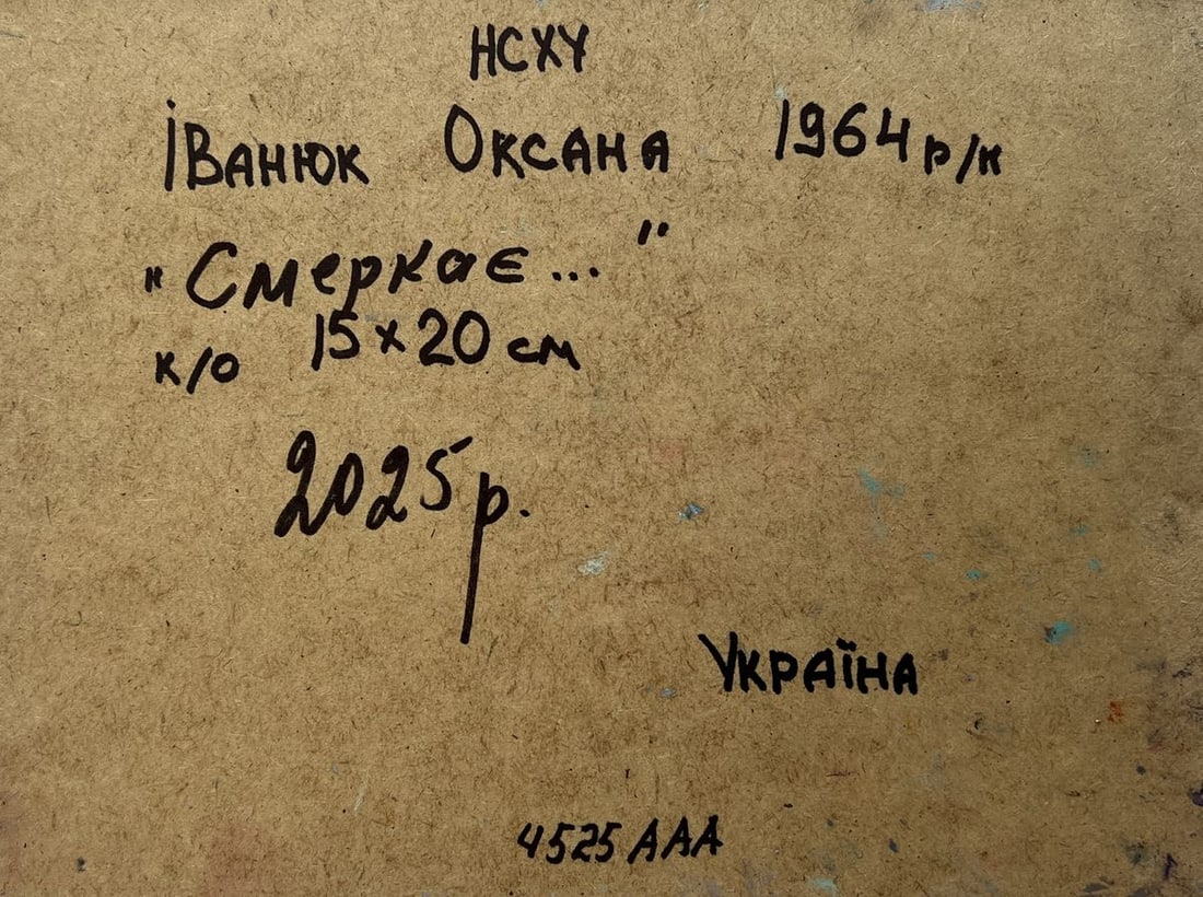 Oil painting Sunset behind the rooftops Oksana Kalenyuk - 8