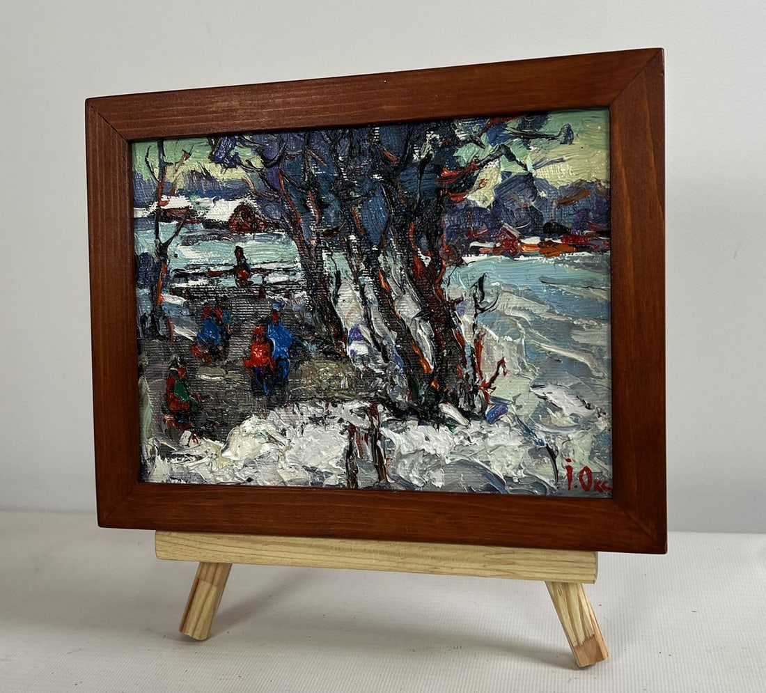 Oil painting First winter ice Oksana Kalenyuk - 2