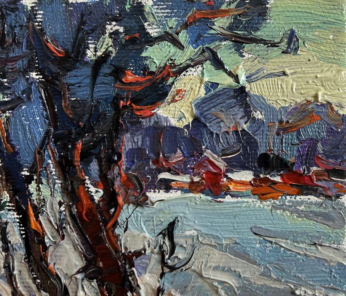 Oil painting First winter ice Oksana Kalenyuk - 4
