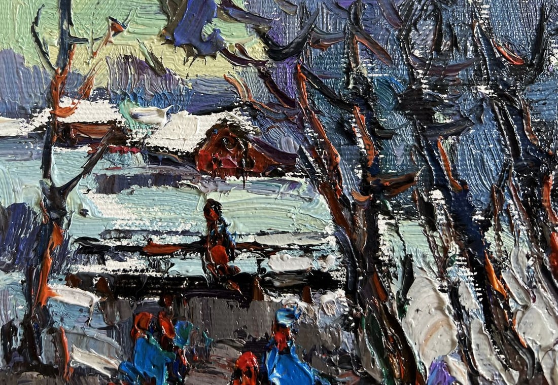 Oil painting First winter ice Oksana Kalenyuk - 5