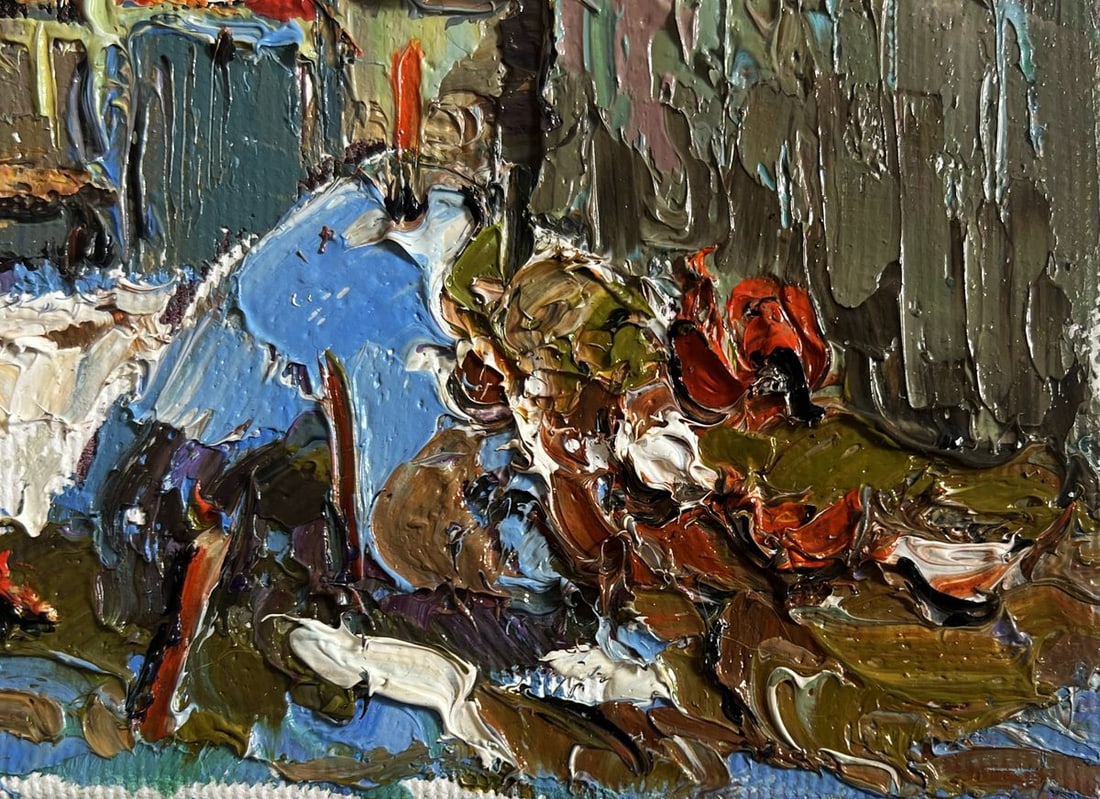 Oil painting Frosty morning in the village Oksana Kalenyuk - 5