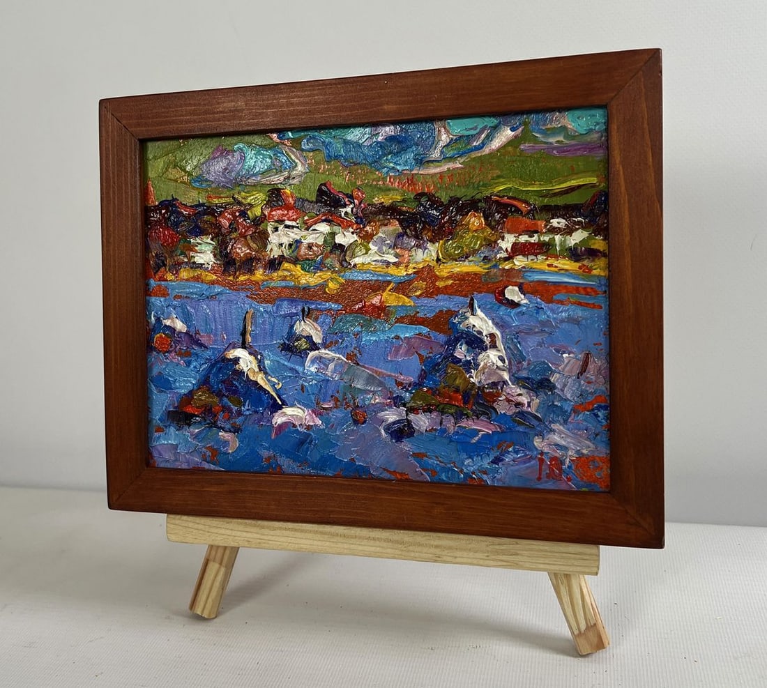 Oil painting Frosty day in the field Alex Kalenyuk - 2