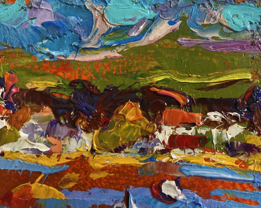 Oil painting Frosty day in the field Alex Kalenyuk - 4