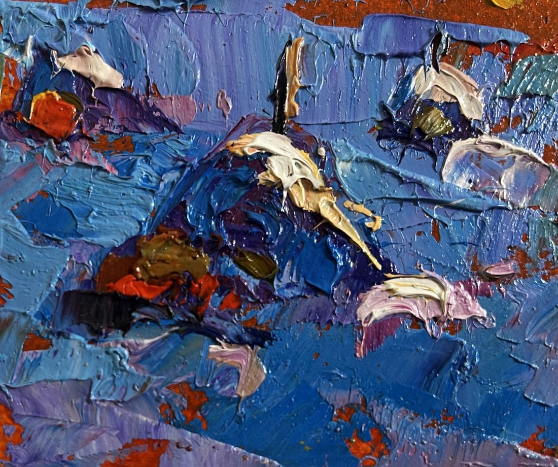 Oil painting Frosty day in the field Alex Kalenyuk - 5