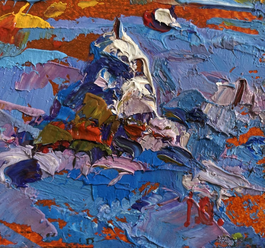 Oil painting Frosty day in the field Alex Kalenyuk - 7