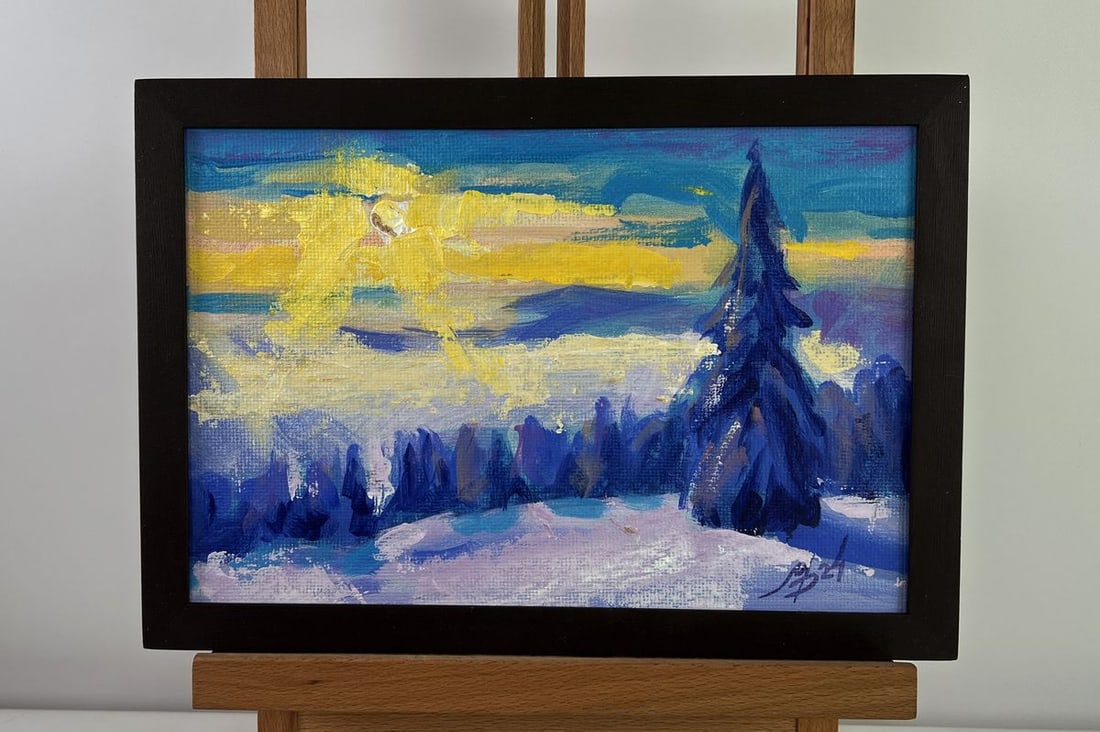 Acrylic painting Winter Solstice Mykhailo Patskan (1 of 10)
