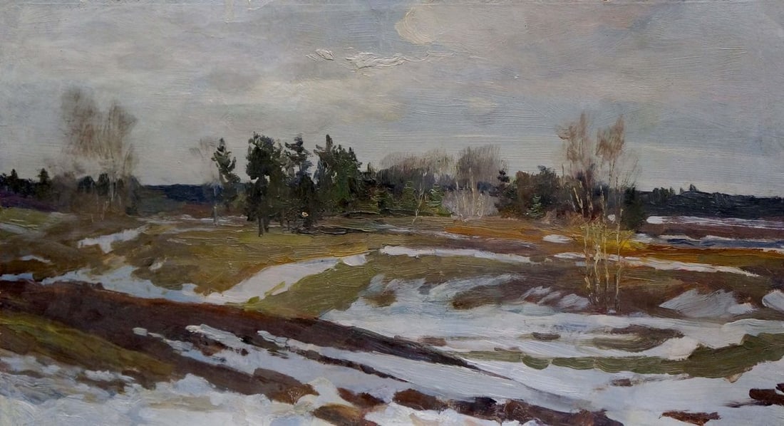 Oil painting Winter landscape Chernyshevsky Petr Akimovich (1 of 7)