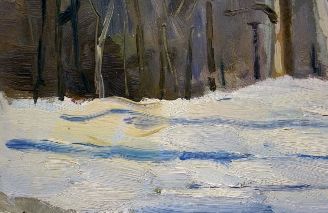 Oil painting Winter landscape - 2
