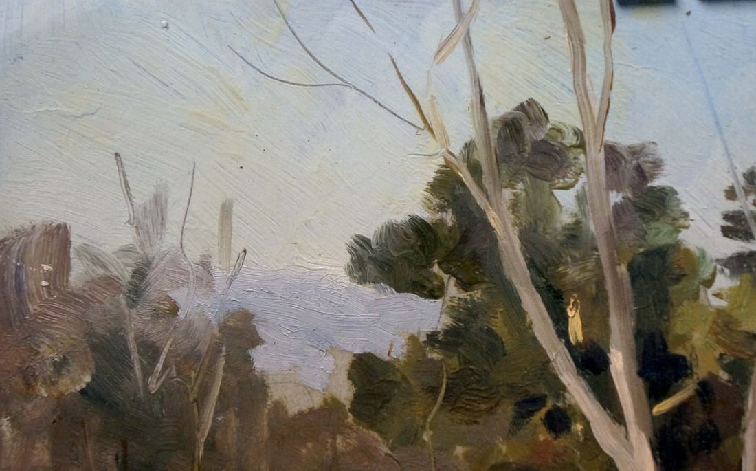 Oil painting Winter landscape - 3