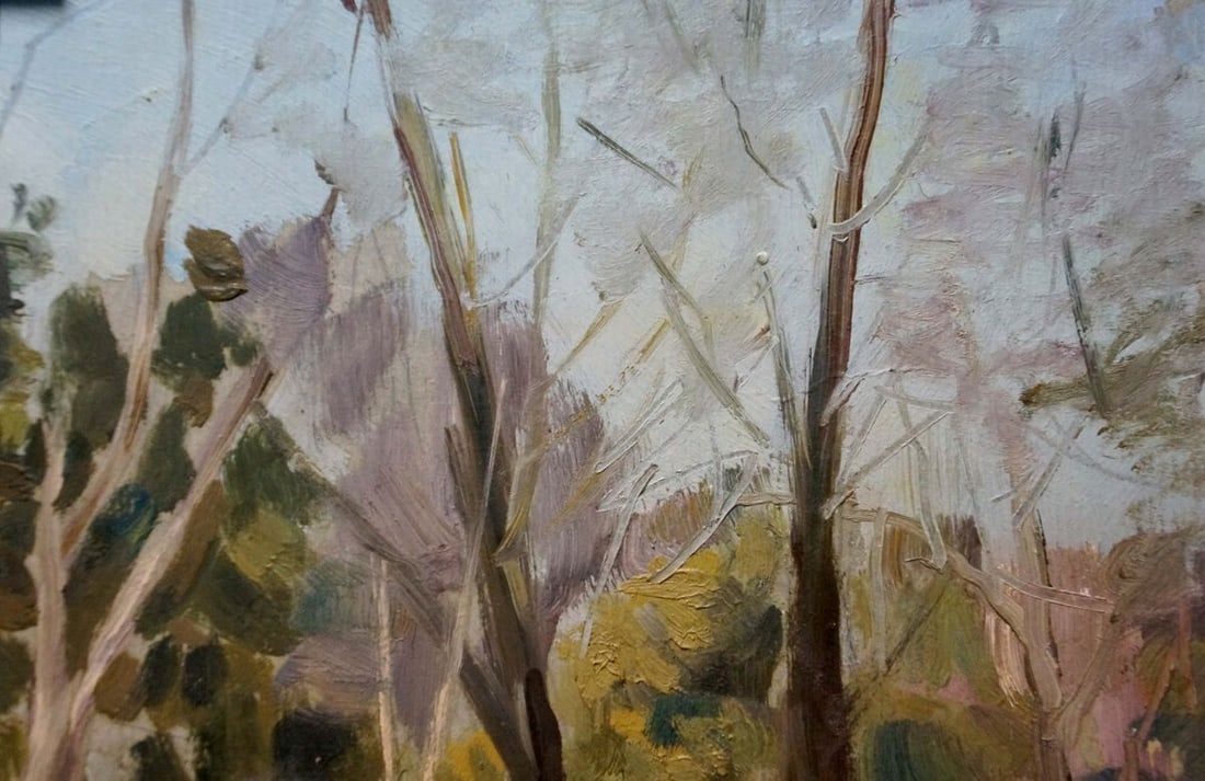 Oil painting Winter landscape - 4