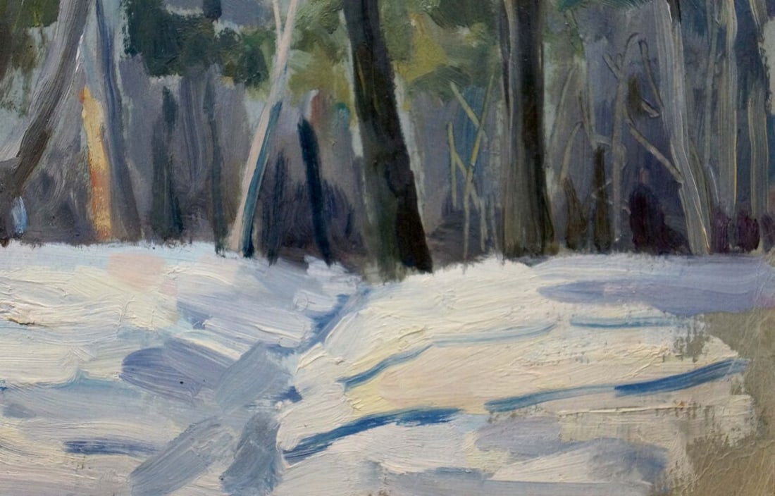 Oil painting Winter landscape - 5