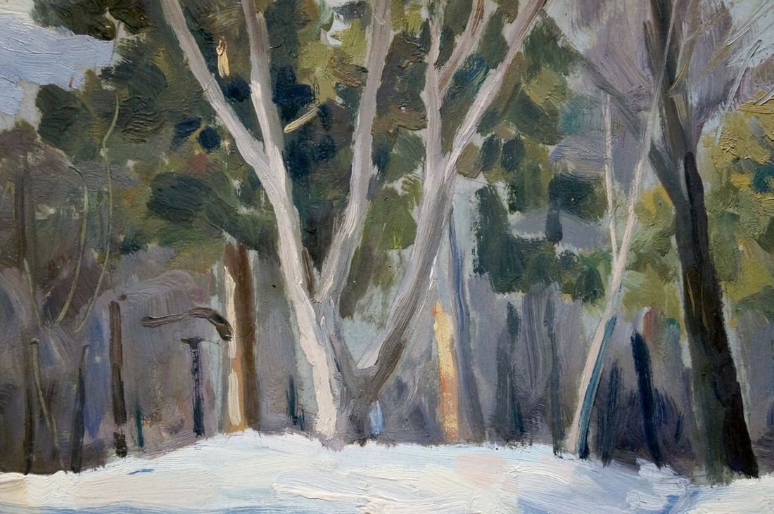 Oil painting Winter landscape - 6