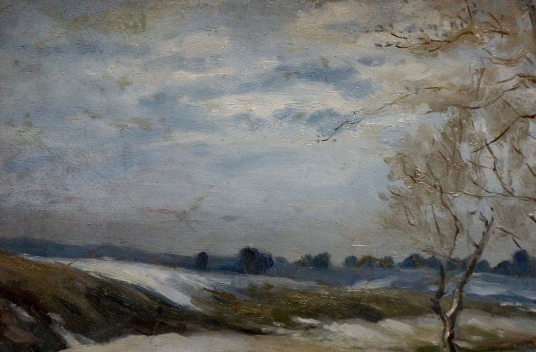 Oil painting Winter landscape - 3