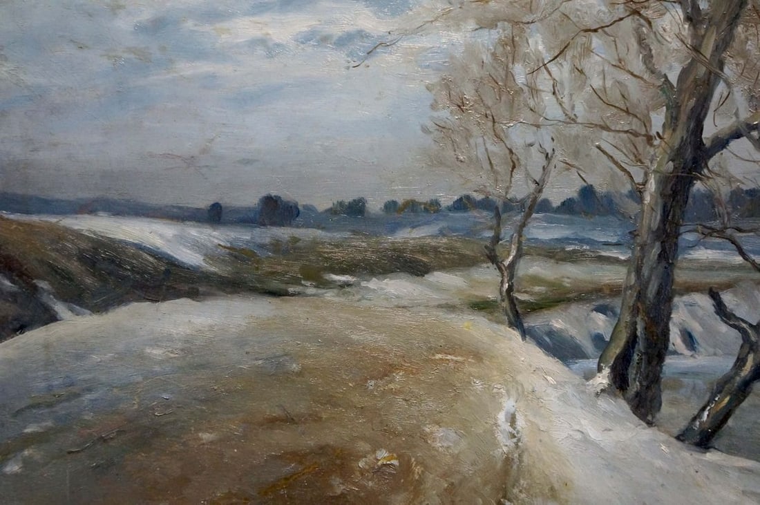 Oil painting Winter landscape - 6