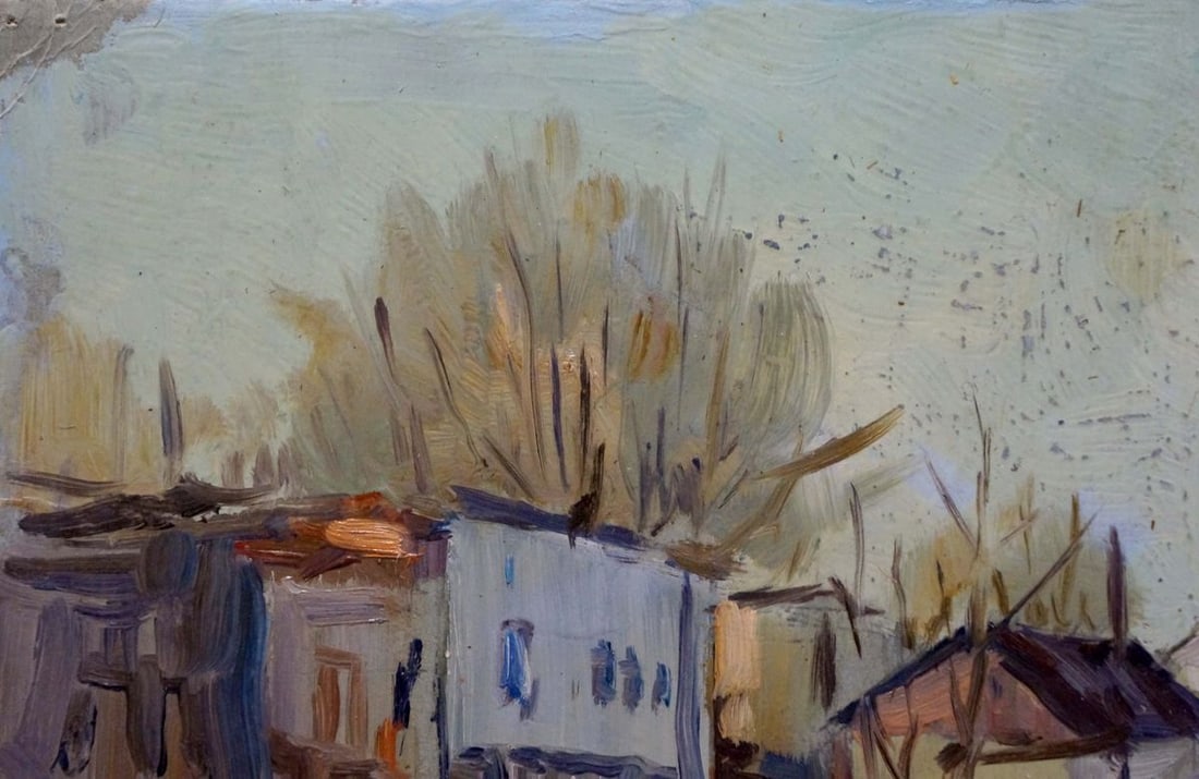 Oil painting Winter landscape - 3