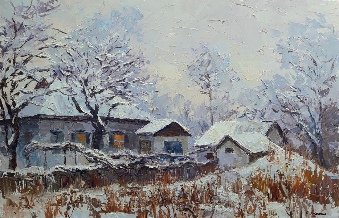 Oil painting Winter evening Serdyuk Boris Petrovich (1 of 6)