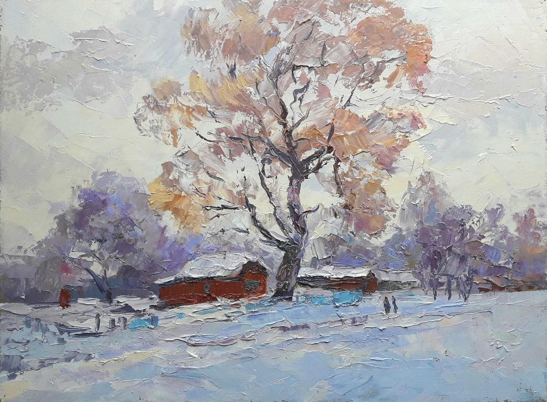 Oil painting Winter street Serdyuk Boris Petrovich (1 of 6)