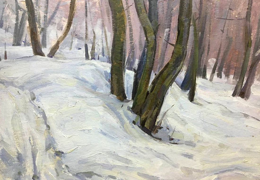 Oil painting Winter forest Bloshenko Anatoly Mikhailovich (1 of 9)