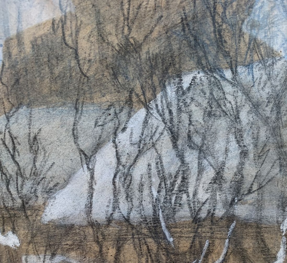 Color pencils painting winter mood A.G.Cherkas - 11