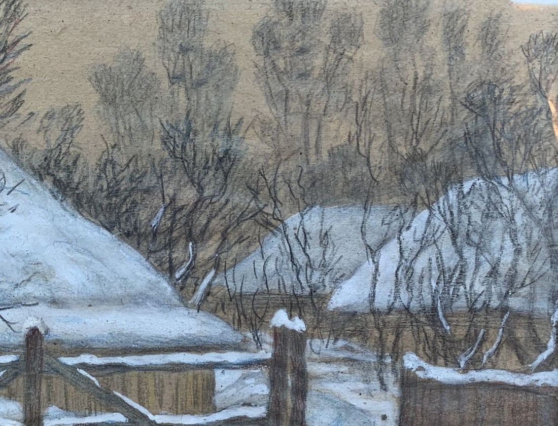 Color pencils painting winter mood A.G.Cherkas - 2
