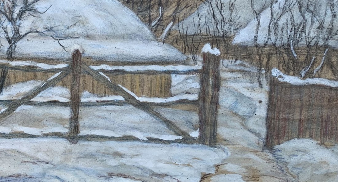 Color pencils painting winter mood A.G.Cherkas - 3