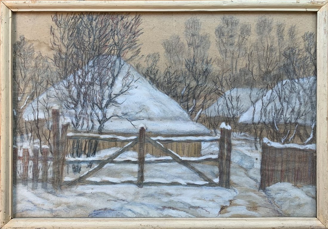 Color pencils painting winter mood A.G.Cherkas - 6