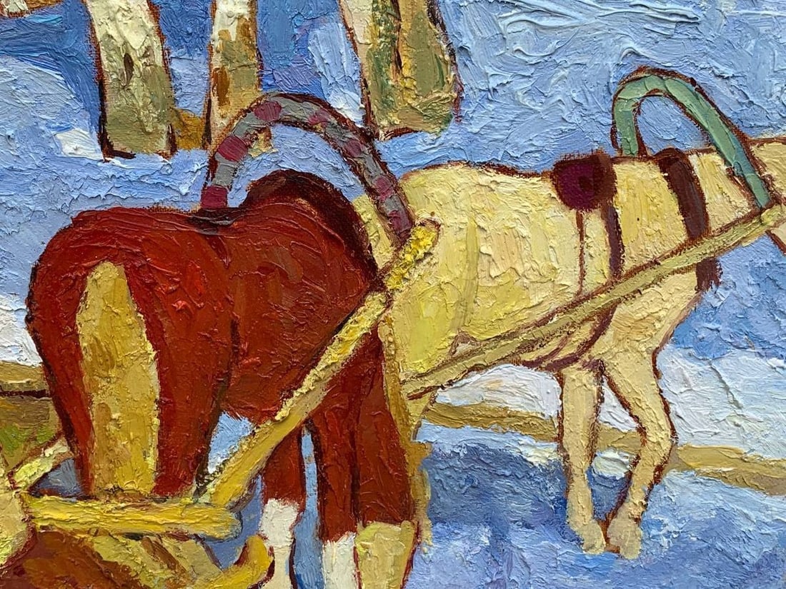 Oil painting At the post office Vladimir Yakovlevich Yukin - 9