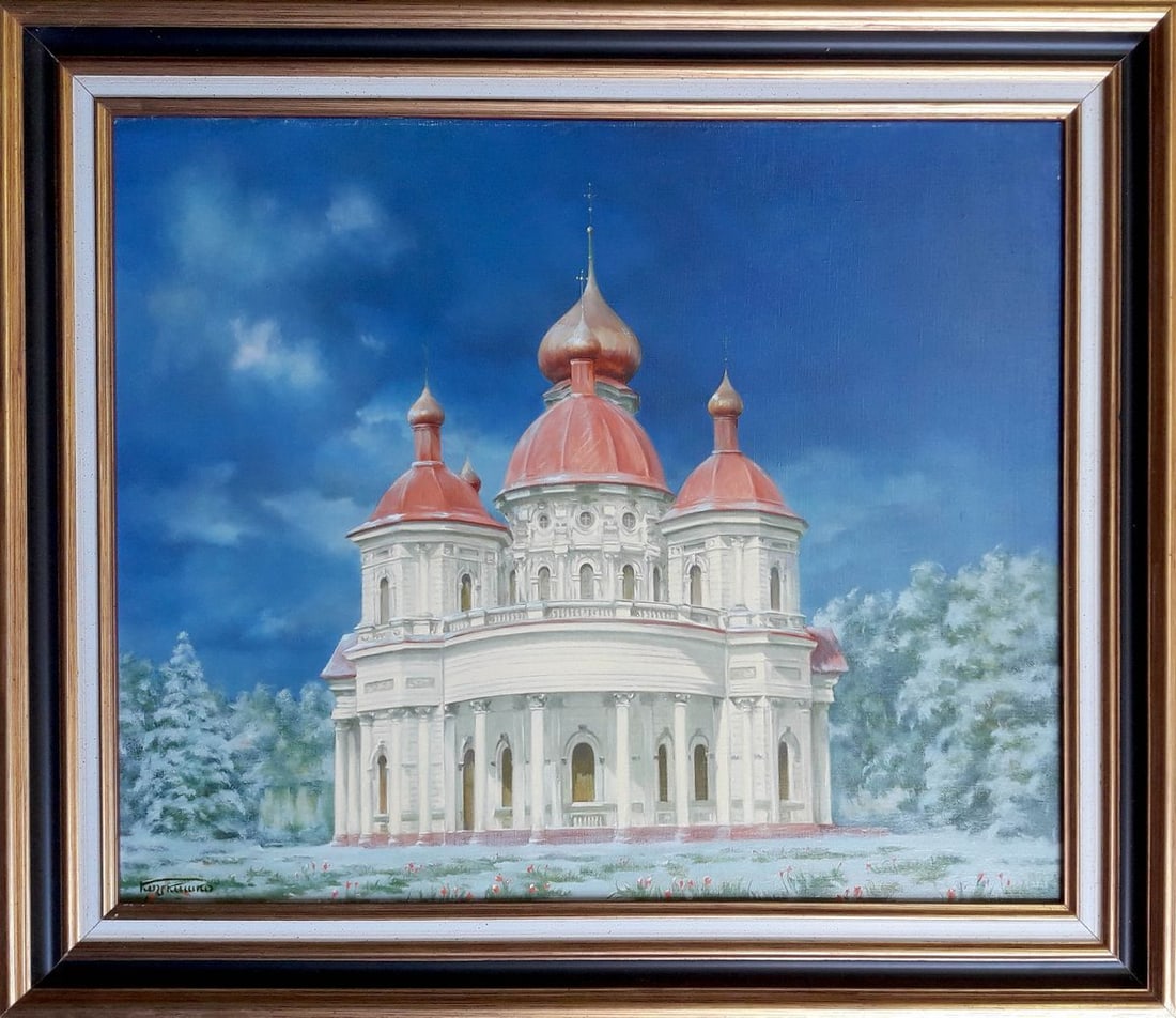Oil painting Bryansk Nikolaev Church in the Dnieper Korkishko Vasily (1 of 6)
