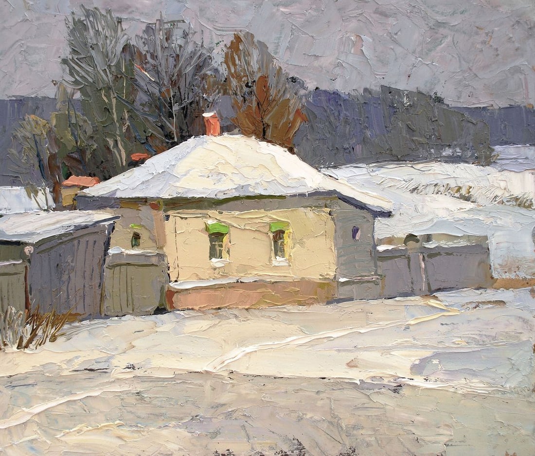 Oil painting Winter sketch Egor Ktpatunov (1 of 6)