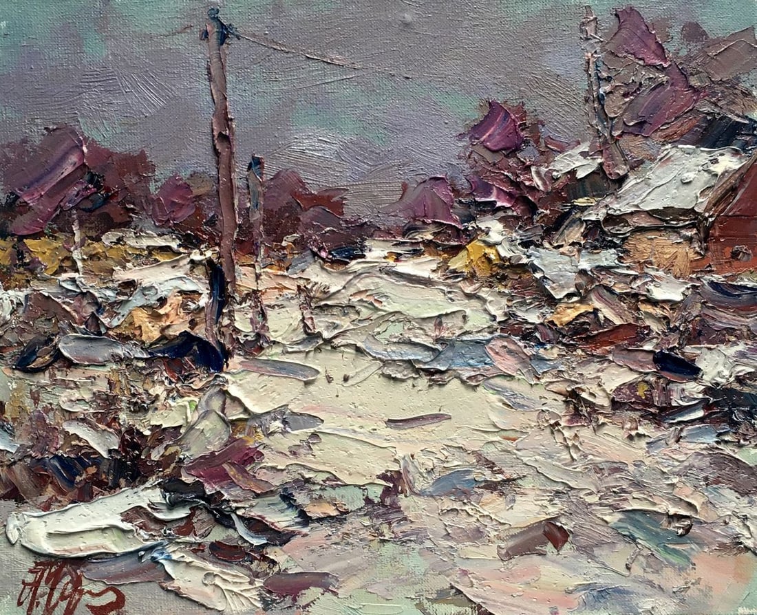 Oil painting Freezing day Alexander Nikolaevich Cherednichenko (1 of 12)