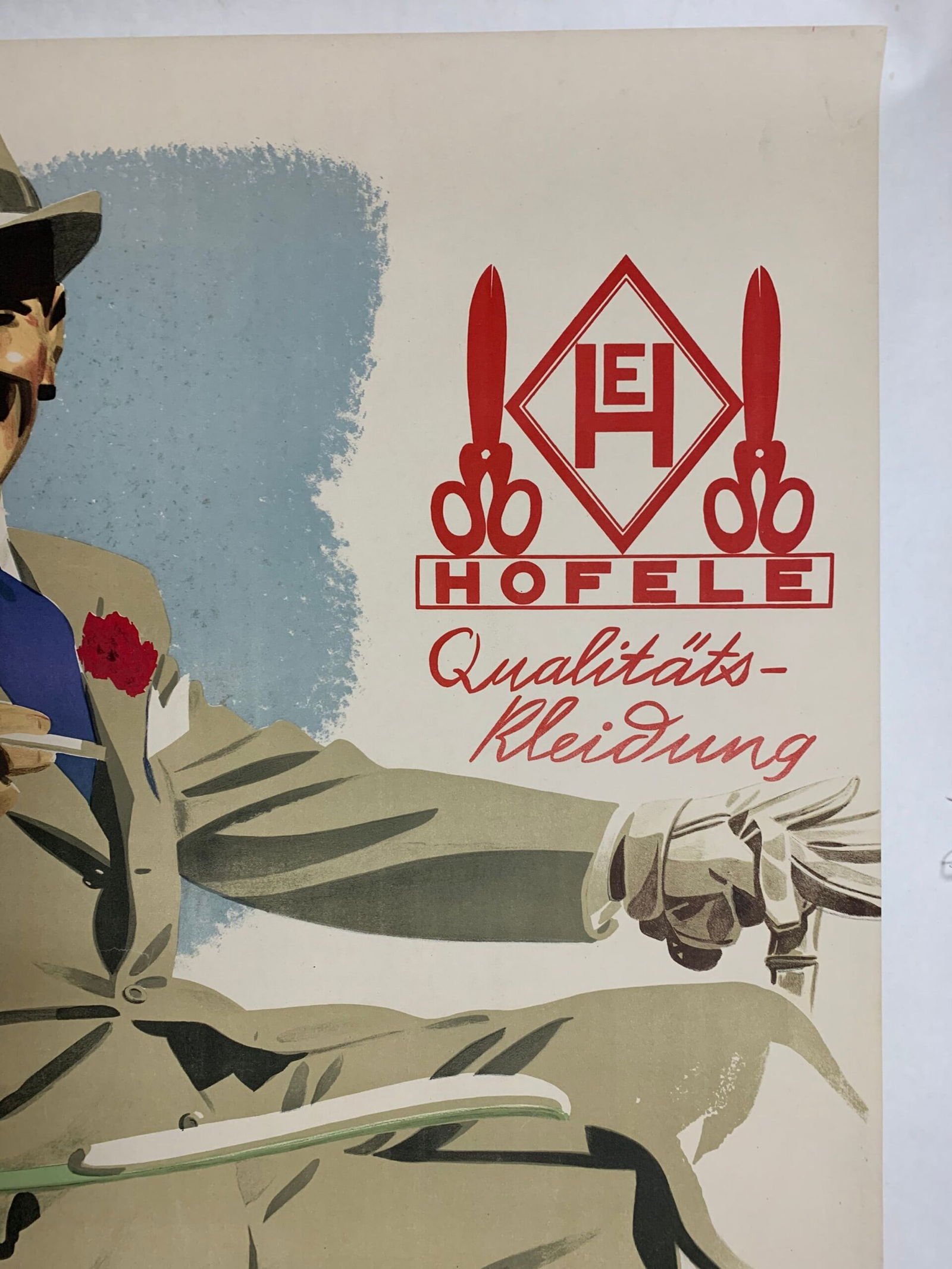 Hofele Clothing - Art by B (1930's) 33x47.5 German Advertising Poster LB - 5