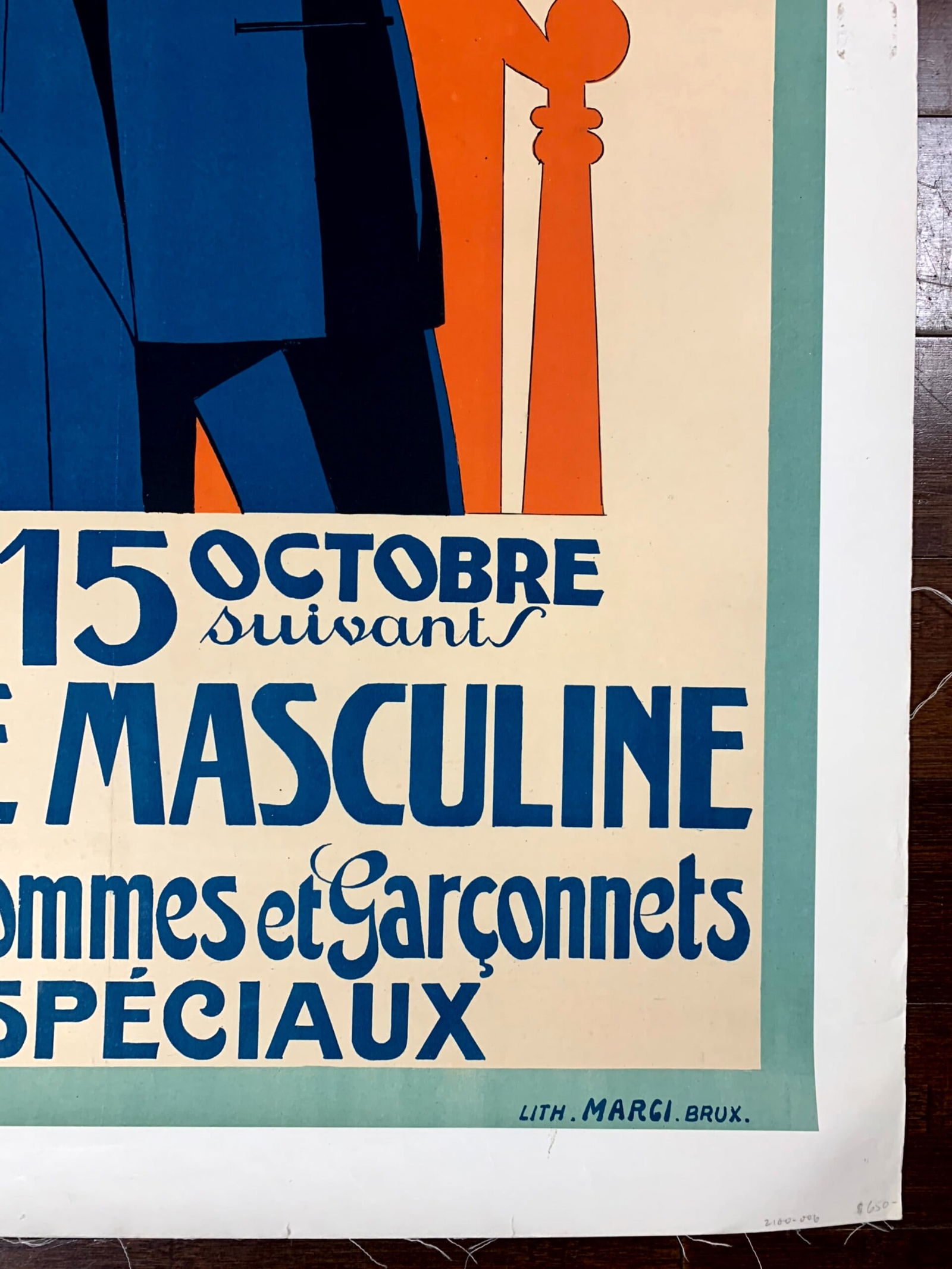 La Mode Masculine - Art By Margi (1932) 24x38 Belgian Advertising Poster LB - 4